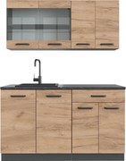 Pojedyncza kuchnia złoty dąb power/antracyt 140x60x81.6 r-line