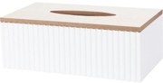 Pudełko na chusteczki higieniczne Stripes biały, 25 x 13,5 x 9 cm
