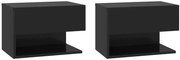 Komplet Czarnych Wiszących Szafek Nocnych M1-H02