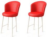 Zestaw krzeseł barowych Uras Red and White, 2 szt., 2 szt.