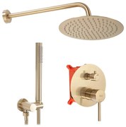REA-P4160 - Zestaw prysznicowy z baterią podtynkową LUNGO w szczotkowanym złocie