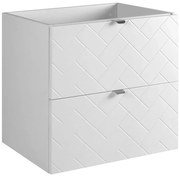 Biała wisząca szafka pod umywalkę z 2 szufladami 60 cm A9-A43