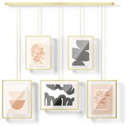 Metalowe ramki ścienne w kolorze złota zestaw 5 szt. 66x69 cm Exhibit – Umbra