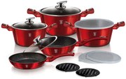Czerwony zestaw garnków z systemem turbo induction 13 sztuk G4-H81