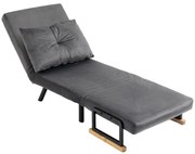 HOMCOM Rozkładana sofa z Poduszkami Praktyczna i Stylowa Maksymalne obciążenie 120kg 63x73x81cm Ciemnoszary | Aosom PL