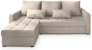 Kremowa rozkładana narożna sofa ZENOVA 220x140 cm, dwustronna