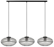 Wisząca lampa z trzema szklanymi kloszami grafitowa S6-D80