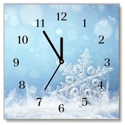 Zegar ścienny Kwadratowy Płatki śniegu Zima Śnieg