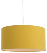 Lampa wisząca biała z żółtym kloszem 50 cm - Combi 1 Nowoczesny Oswietlenie wewnetrzne