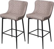 Stołek barowy MCW-H79 (zestaw 2 szt.),  tkanina/tekstylia szary