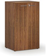 Szafa biurowa z drzwiami PRIMO WOOD, 3 półki, 800 x 640 x 1335 mm, orzech