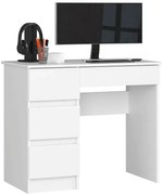 Małe białe biurko z szufladami H4-E32