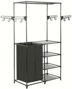 Wolnostojący wieszak na ubrania z półkami i koszami M9-H11
