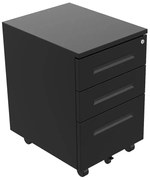 Czarny kontenerek pod biurko na klucz W5-L84