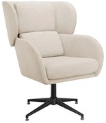 Biały aksamitny fotel typu uszak Vanessa – Støraa