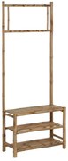 Bambusowy zestaw do przedpokoju w naturalnym kolorze 70x175x32 cm Manali – Ixia