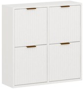 Szafka na buty z 4 klapami - Biało-złota - FRALYN od Pascal Morabito