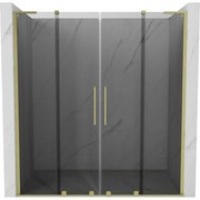 Mexen Velar L Duo drzwi prysznicowe rozsuwane 170 cm, grafit, złote szczotkowane - 871-170-003-42-55