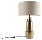 Lampa stołowa brązowy abażur z tkaniny jasnobrązowy 50 cm - Bruut ArtDeco Oswietlenie wewnetrzne