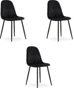 KRZESŁO Valora DAPI Czarny Aksamit Nowoczesny Design Ergonomiczny x3