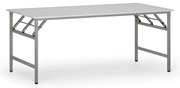Stół konferencyjny FAST READY, 180x90 cm, szaro-srebrna podstawa, biały