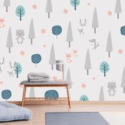 Fototapeta - Drzewka ze zwierzętami (196x136 cm)