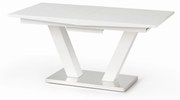 VISION stół biały, rozkładany, prostokątny, Noga V, wysoki połysk, glamour