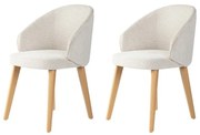 Zestaw krzeseł do jadalni Bentley White and Light Oak, 2 szt.