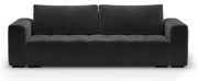 Ciemnoszara aksamitna rozkładana sofa Milo Casa Luca