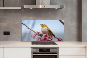 Szkło do Kuchni na Ścianę Samotny Ptak na Gałęzi