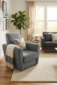 Niebieski fotel z podłokietnikami T3-E24