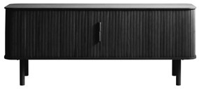Czarna szafka pod TV w dekorze dębu 160x56 cm Cavo – Unique Furniture