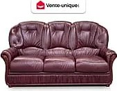 Kanapa 3-osobowa 100% skóry bawolej DAPHNE - Kolor: bordowy