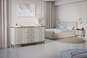 Zestaw szafek nocnych Vesper 56 cm - kaszmir / orzech / czarne nogi