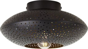 Orientalna lampa sufitowa czarna ze złotem 25 cm - Radiance