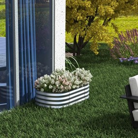 Outsunny Hochbeet Donica Warzywna, modularne łóżko wysokie, zabezpieczone krawędzie, design bez dna,  105 x 62 x 30 cm, Srebrny