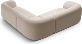 Beżowy aksamitny narożnik Kate – Micadoni