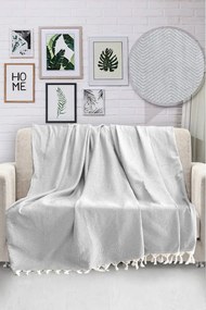 Jasnoszara bawełniana narzuta na łóżko Viaden HN, 170x230 cm