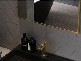 Mexen Loft lustro łazienkowe prostokątne 60 x 40 cm, rama złota - 9852-060-040-000-50
