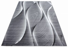 Dywan nowoczesny Parma Wstęgi szaro-czarny 120 cm x 170 cm