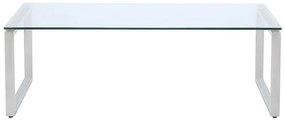 Stolik kawowy FREYA - Hartowane szkło i chromowany metal
