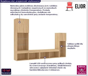 4-częściowy zestaw mebli w kolorze dębu sonoma - Carlotta