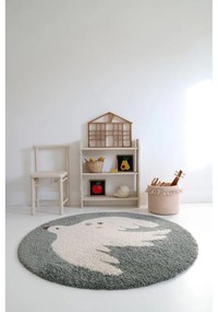 Jasnozielony dywan dziecięcy ø120 cm Bohemian Bird Aqua – Nattiot