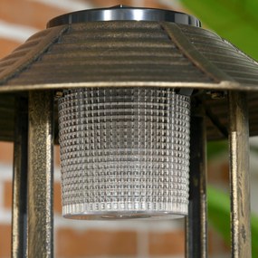 Outsunny Fontanna dla Ptaków z Lampą Solarną Brązowa 110cm | Aosom PL