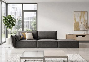 Szezlong prawy Cookie 264 x 110 cm Manila 16 ciemny szary