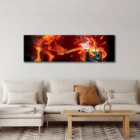 Obraz - Muzyka w płomieniach (170x50 cm)