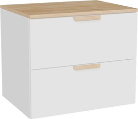 Wisząca szafka podumywalkowa z półką – Biała – S60 cm – AVORELI