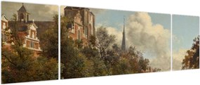 Obraz - Jan van der Heyden, View Down a Dutch Canal, reprodukcje (170x50 cm)