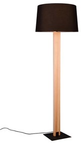 Czarno-naturalna lampa stojąca z tekstylnym kloszem (wys. 150 cm) Rahul – Trio