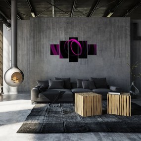 Obraz - fioletowe kresek (125x70 cm)